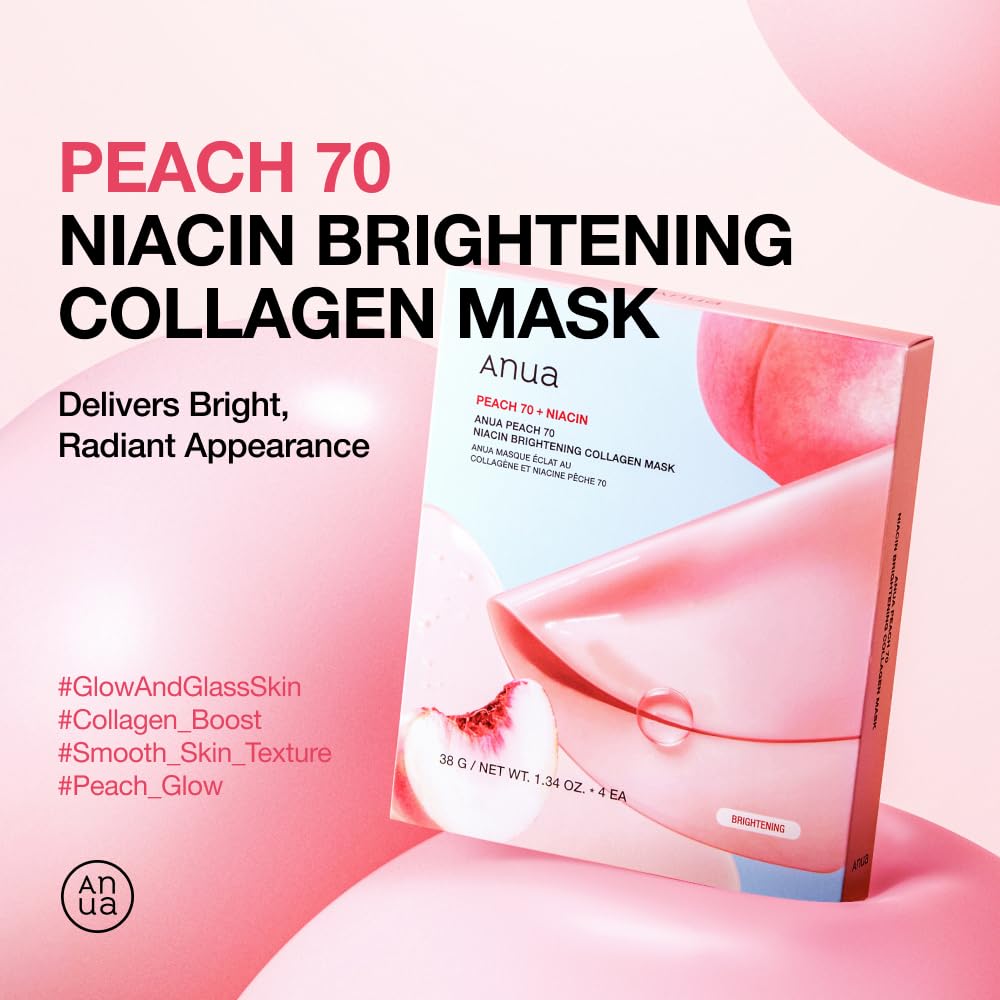 Balinoša hidrogela maska ar persiku Anua Peach 70 Niacin Brightening Collagen Mask