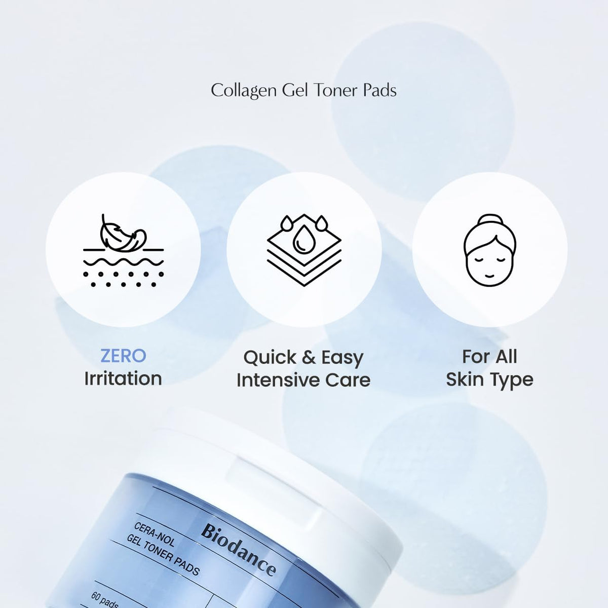 Gela spilventiņi ar toniku un ledāju ūdeni Biodance Cera-nol Gel Toner Pads
