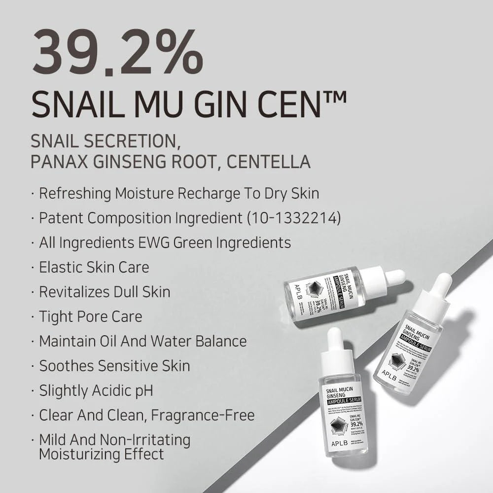 APLB Snail Mucin Ginseng Ampoule Serum