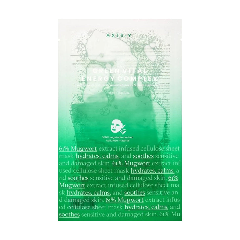 Nomierinoša auduma maska ar vērmelēm AXIS-Y 61% Green Vital Energy Complex Mask