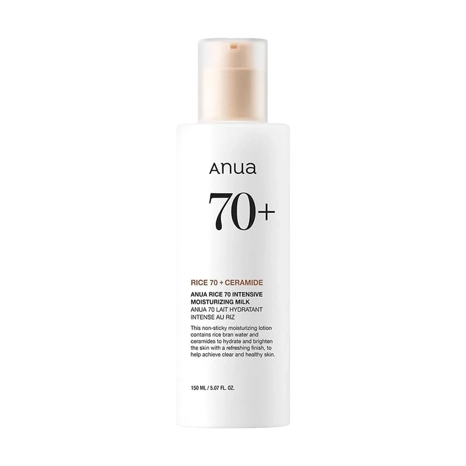 Pieniņš spīduma piešķiršanai ādai ar rīsiem Anua Rice 70 Intensive Moisturizing Milk
