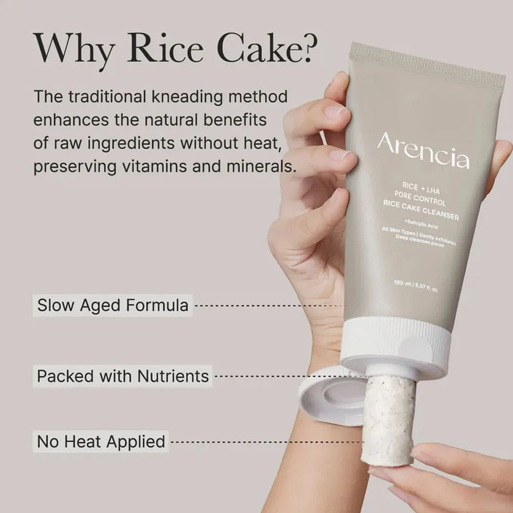 Arencia Rice + LHA Pore Control Rice Cake Cleanser