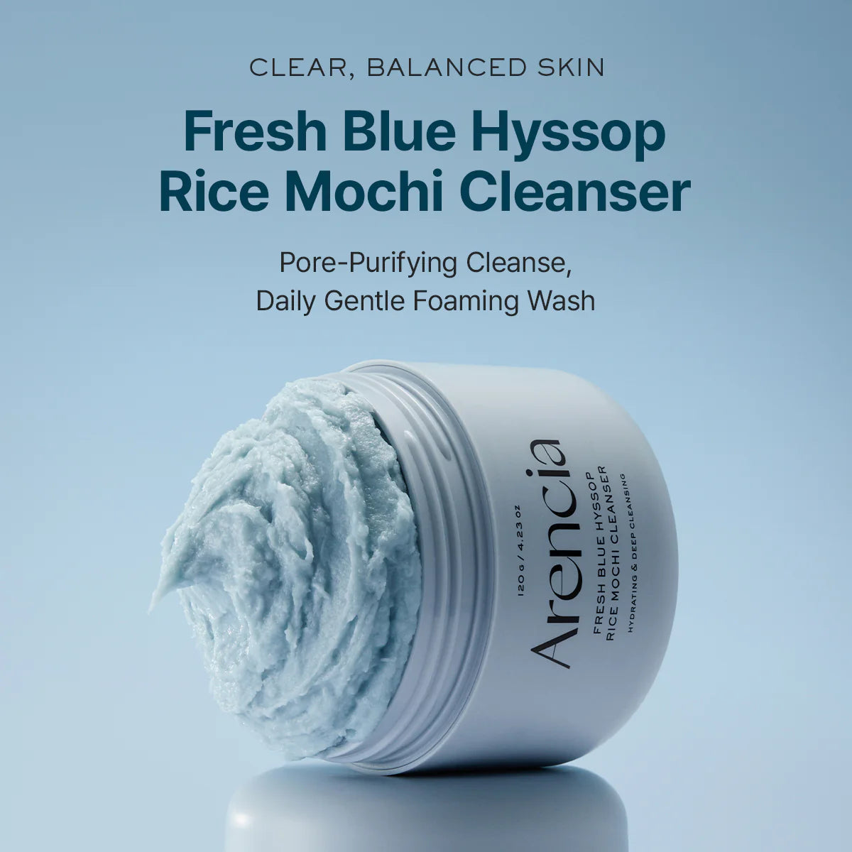 Arencia Fresh Blue Hyssop Rice Mochi Cleanser
