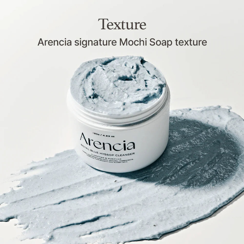 Arencia Fresh Blue Hyssop Rice Mochi Cleanser