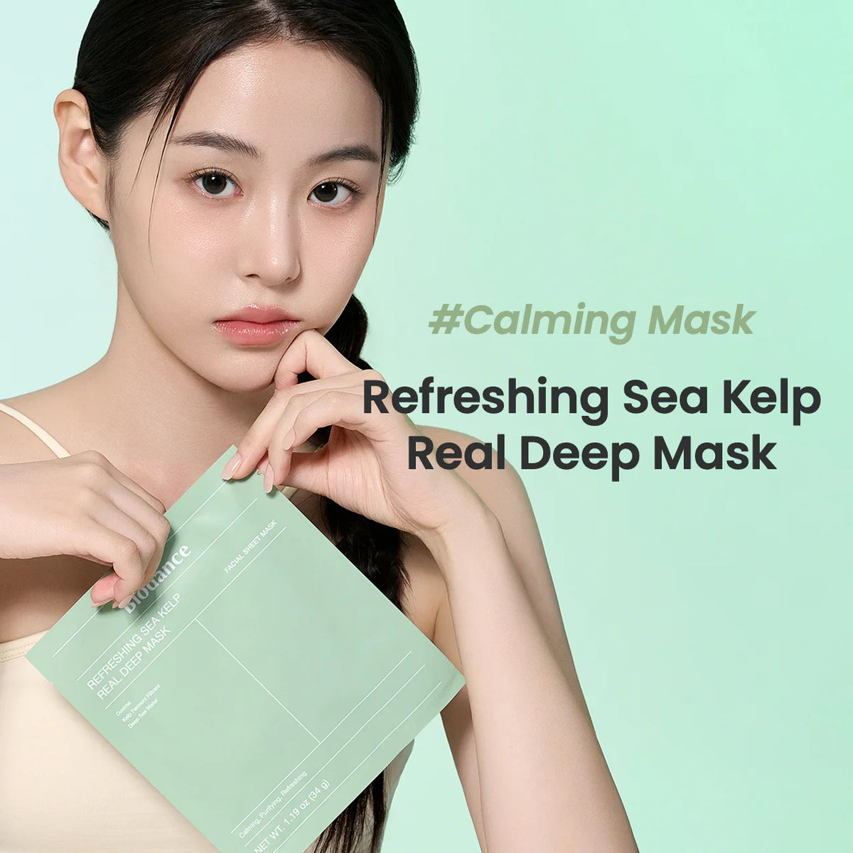Nomierinoša hidrogela maska ar aļģēm Biodance Refreshing Sea Kelp Real Deep Mask