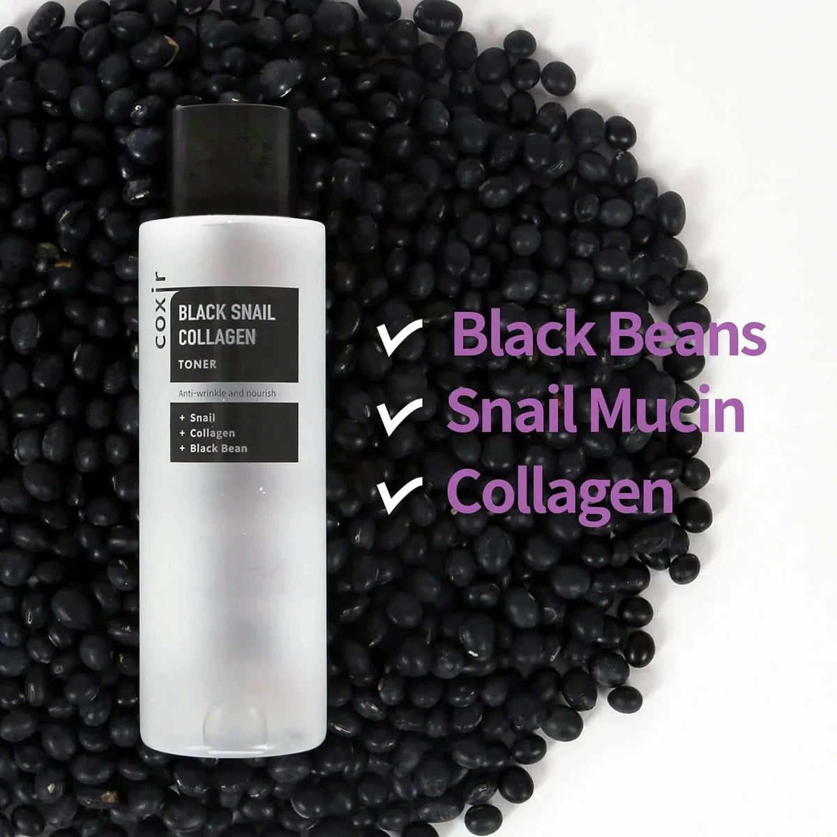 Toniks sejai ar kolagēnu un gliemežu ekstraktu COXIR Black Snail Collagen Toner