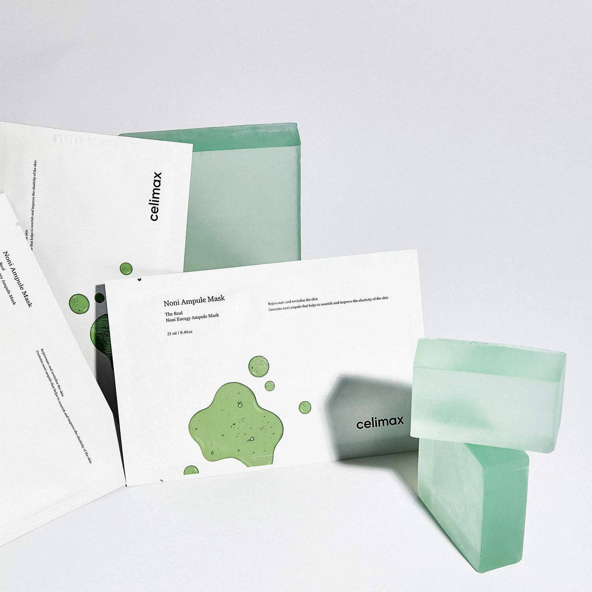 Auduma maska ar noni ogām elastības piešķiršanai Celimax The Real Noni Energy Ampoule Mask