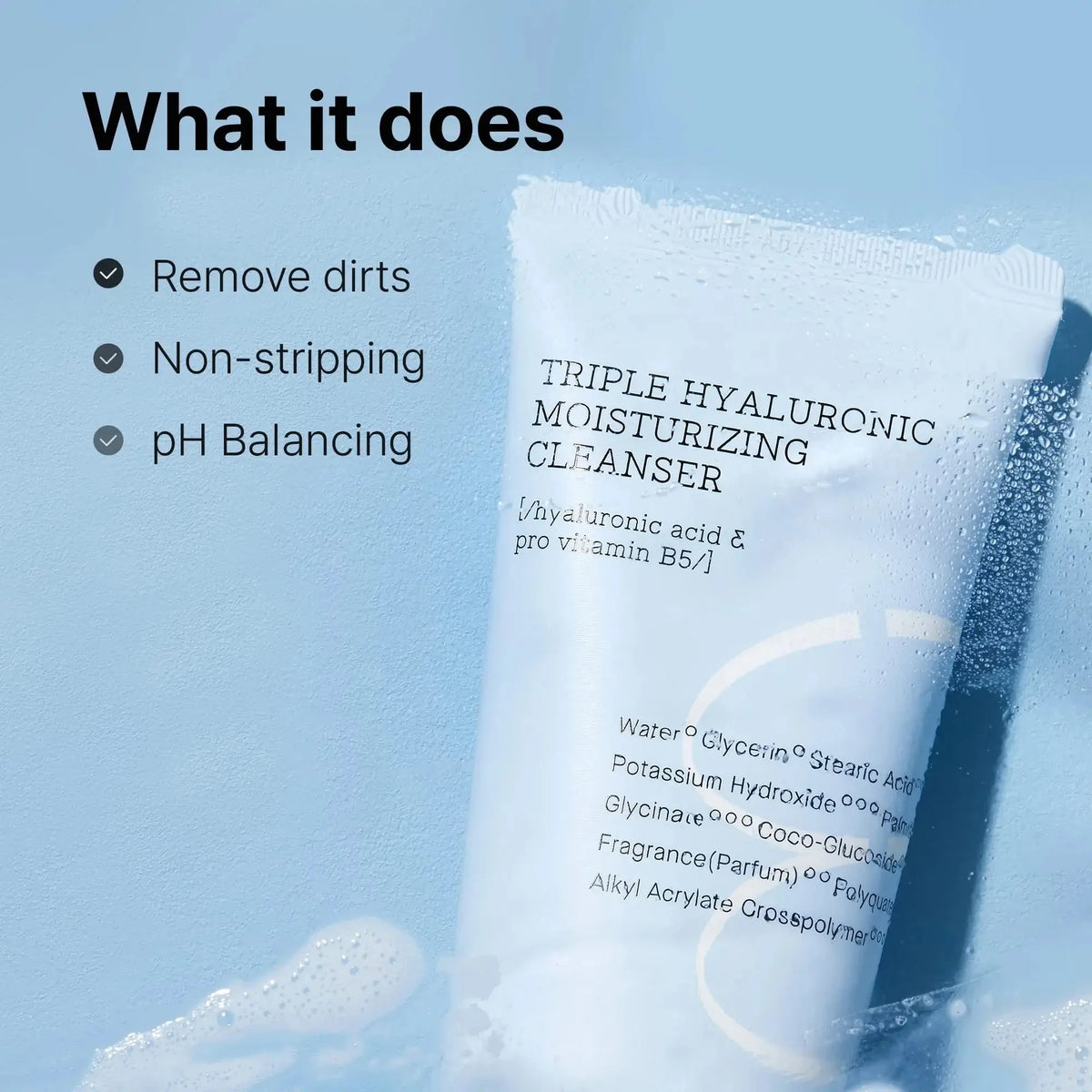 Attīrošas putas ar hialuronskābes kompleksu Cosrx Hydrium Triple Hyaluronic Moisturizing Cleanser