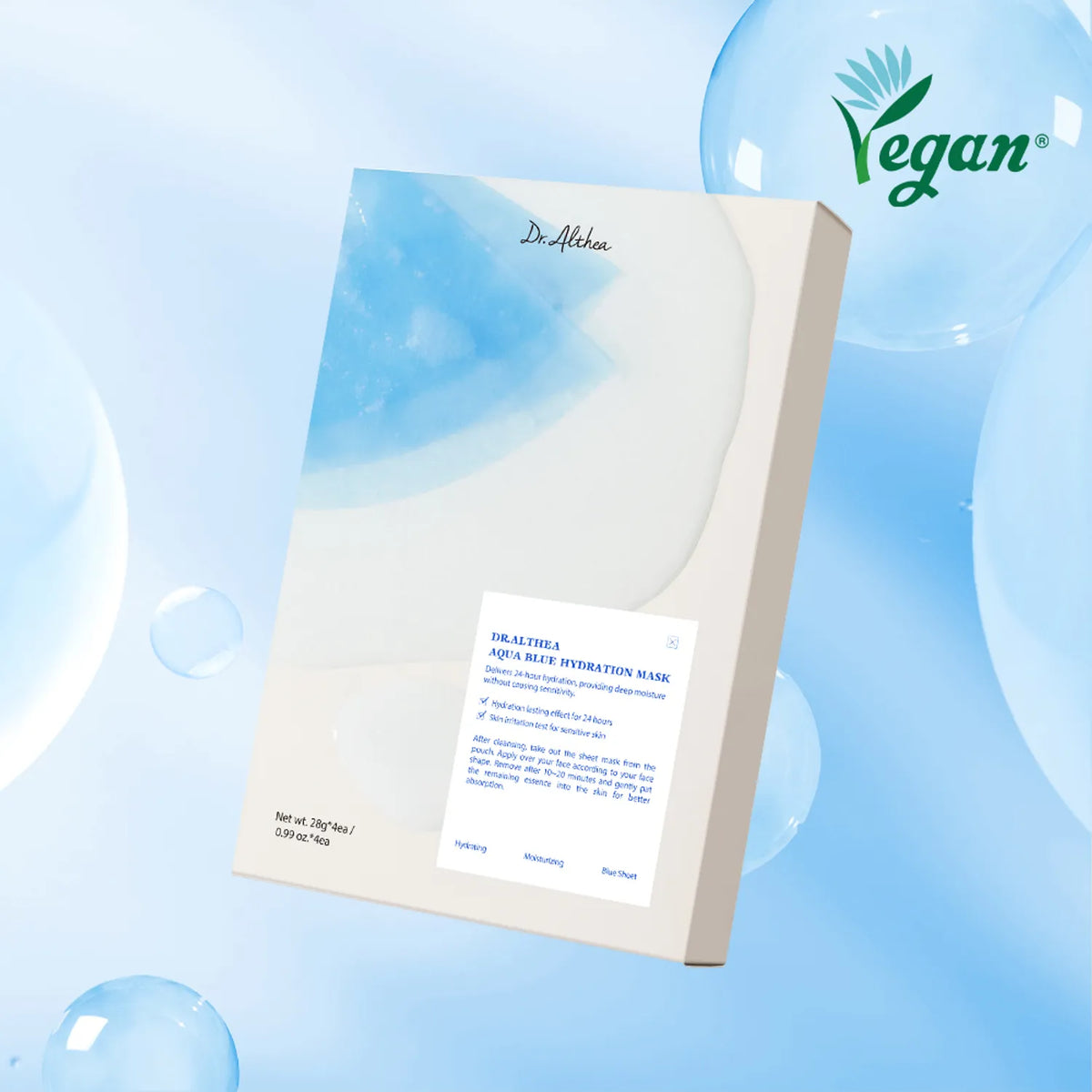 Mitrinoša auduma maska ar azulēnu un agavi Dr. Althea Aqua Blue Hydration Mask