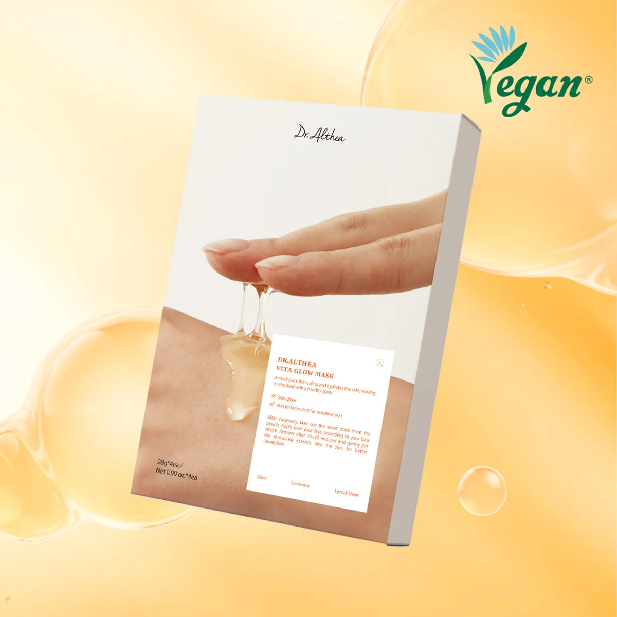 Vitamīniem bagāta auduma maska mirdzuma piešķiršanai ādai Dr. Althea Vita Glow Mask