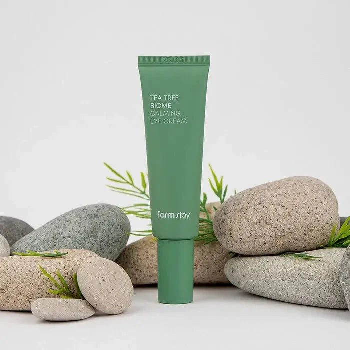 Nomierinošs krēms ādai ap acīm FarmStay Tea Tree Biome Calming Eye Cream