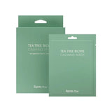 Nomierinošā sejas maska ar tējas koka ekstraktu Farmstay Tea Tree Biome Calming Mask