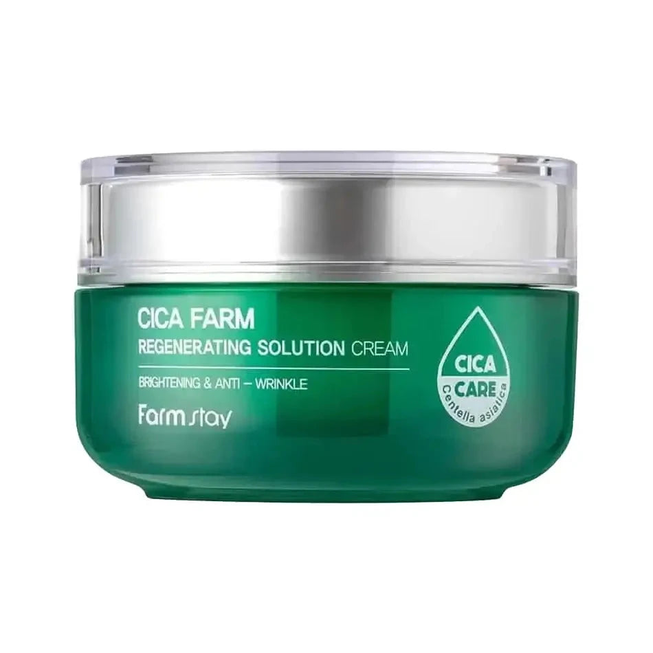Atjaunojošs krēms sejai ar Āzijas Centellas ekstraktu Farmstay Cica Farm Regenerating Solution Cream