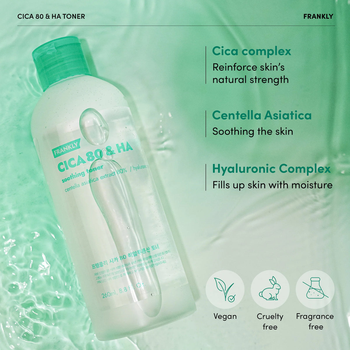 Frankly CICA 80 & Hyaluronic Acid Toner
