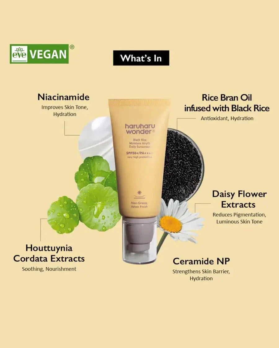 Saules aizsargkrēms Haruharu Wonder Black Rice Moisture Airyfit Daily Sunscreen