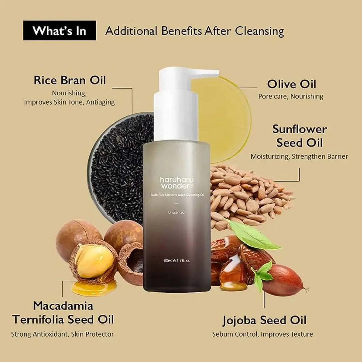 Hidrofīla eļļa Haruharu WONDER Black Rice Deep Cleansing Oil
