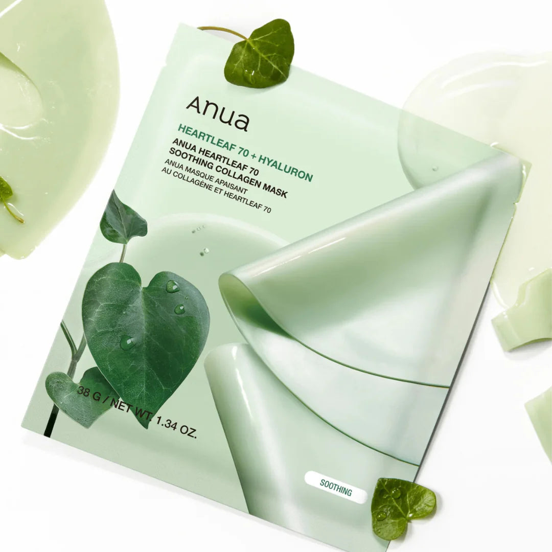 Nomierinoša hidrogela maska ar houtūniju Anua Heartleaf 70 Soothing Collagen Mask