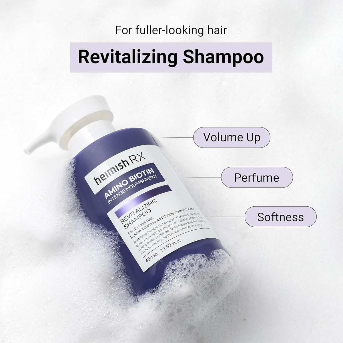 Šampūns apjoma piešķiršanai matiem ar biotīnu Heimish RX Amino Biotin Revitalizing Shampoo
