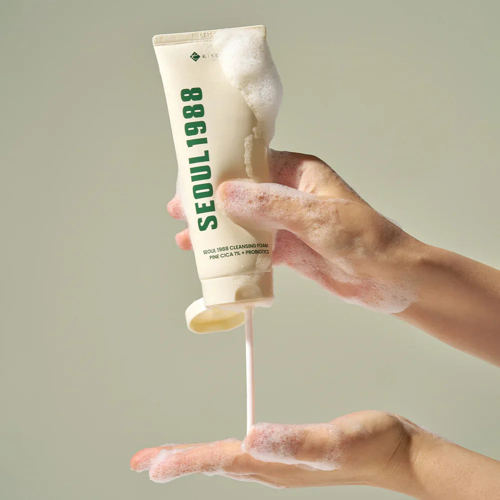 Attīrošās putas ar probiotikām K-SECRET Seoul 1988 Cleansing Foam : Pine Cica 1% + Probiotics