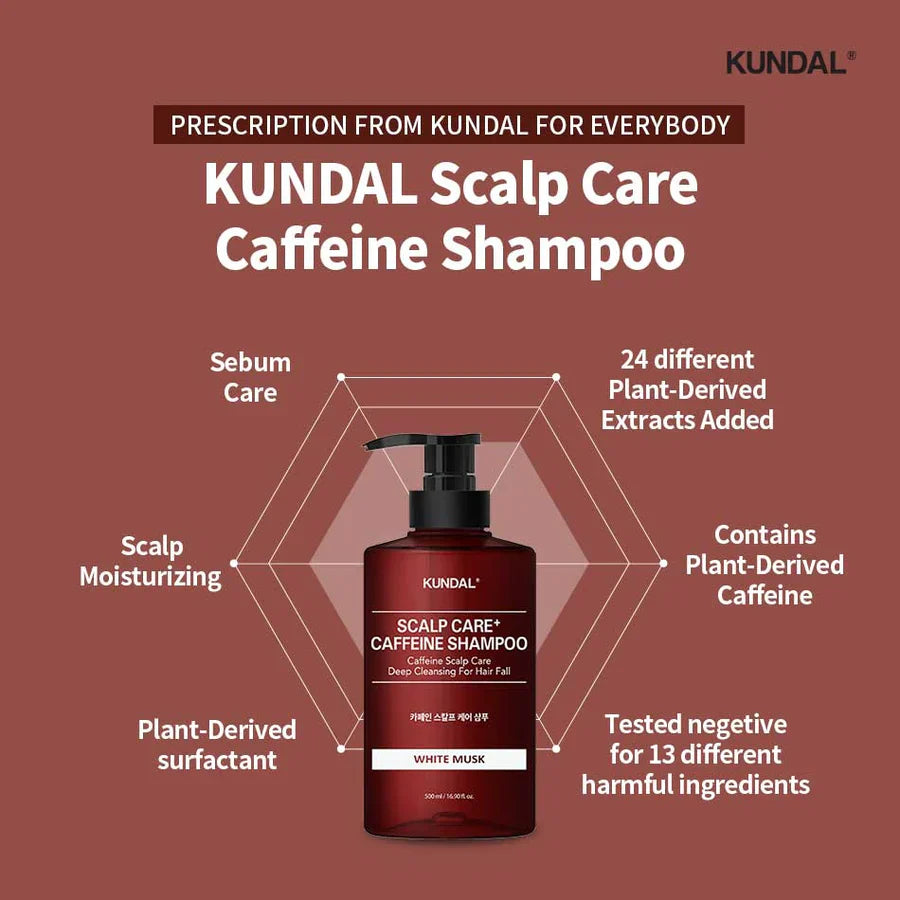Kundal Caffeine Shampoo White Musk