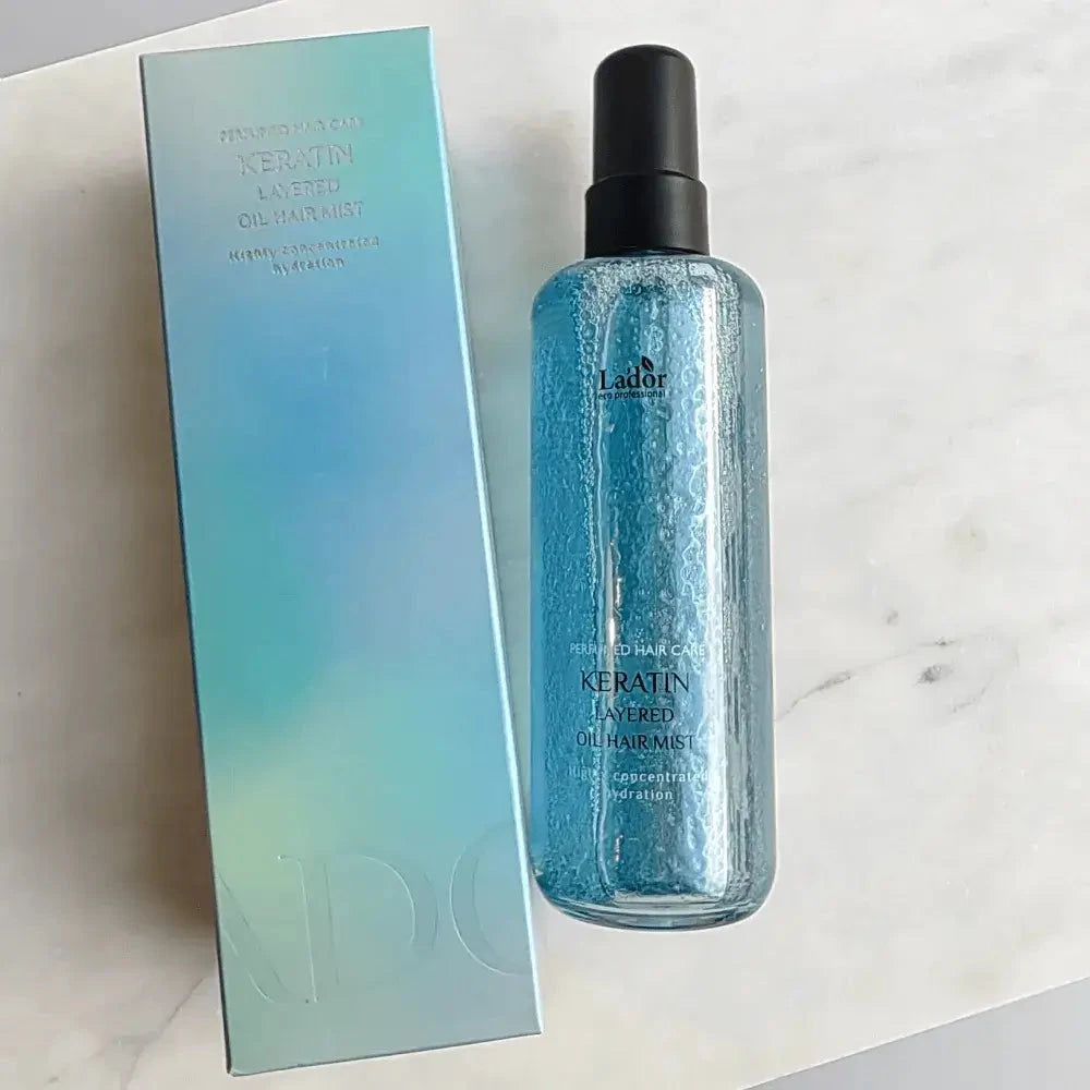 Divu tekstūru keratīna izsmidzināmais līdzeklis ar eļļu kompleksu Lador Keratin Layered Oil Hair Mist