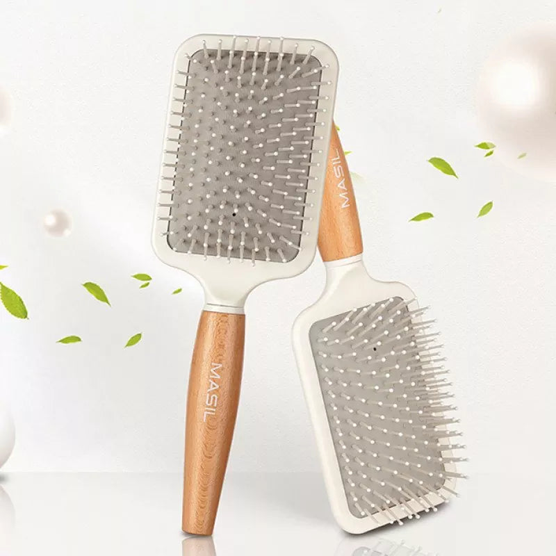Koka matu suka ar antistatisku efektu Masil Wooden Paddle Brush