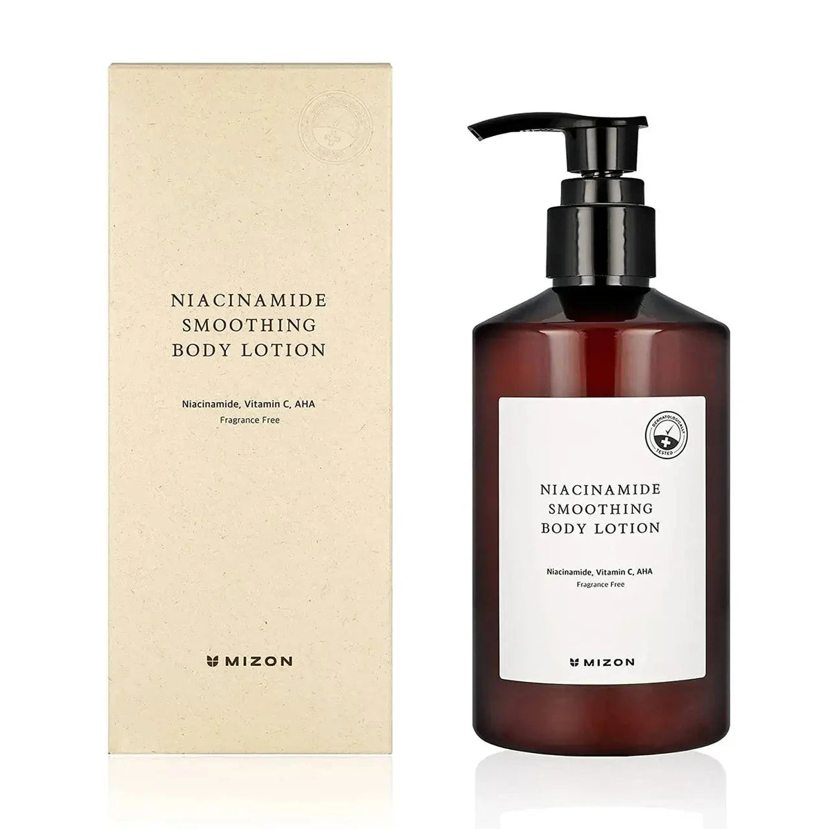 Losjons ķermenim ar niacinamīdu pigmentācijas plankumu novēršanai Mizon Niacinamide Smoothing Body Lotion