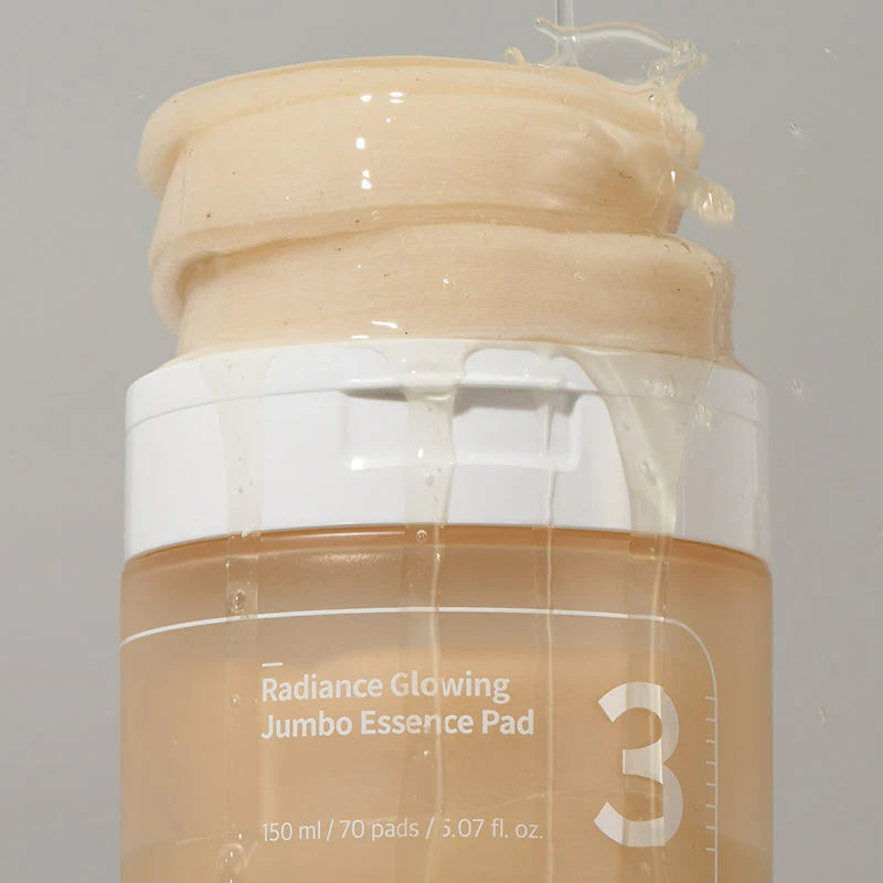 Barojoši tonizējoši spilventiņi mirdzuma piešķiršanai ādai Numbuzin No.3 Radiance Glowing Jumbo Essence Pad