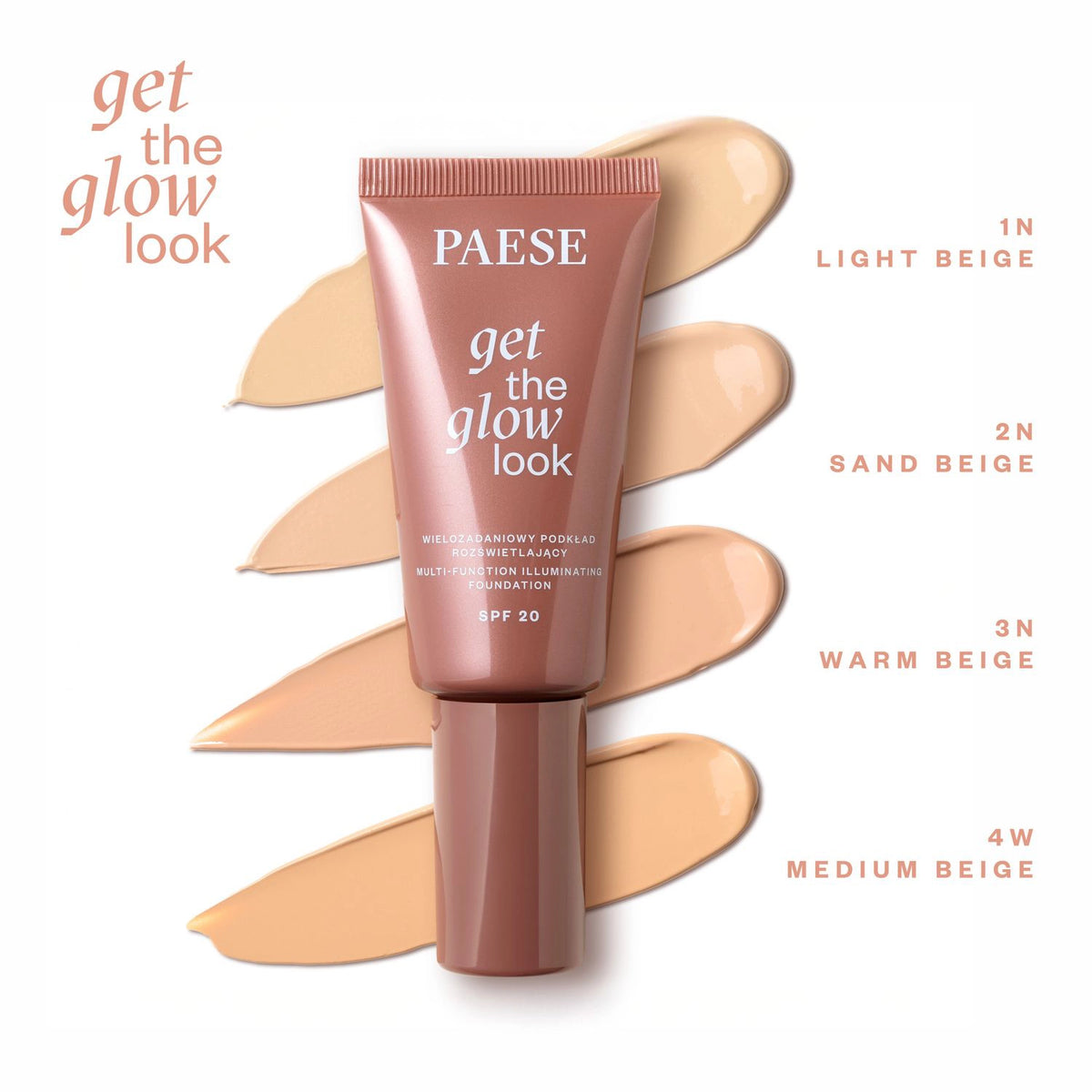 Izgaismojošais Tonālais Krēms Paese Get The Glow Look Multi-Function Illuminating Foundation