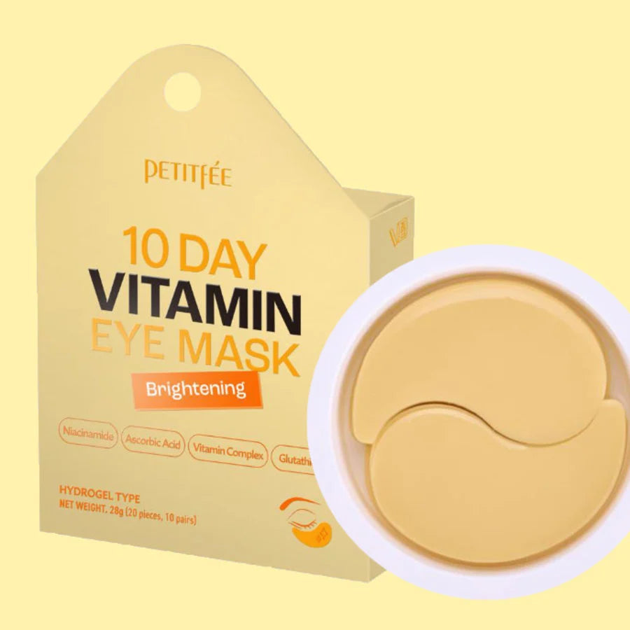 Ādu atsvaidzinoši hidrogela spilventiņi Petitfee 10 Day Vitamin Eye Masks Brightening