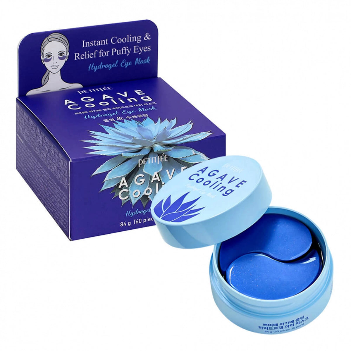 Ādu atvēsinoši hidrogela spilventiņi ar agaves ekstraktu Petitfee Agave Cooling Hydrogel Eye Mask