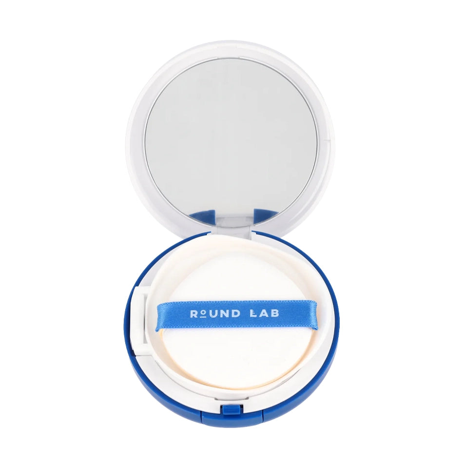 Saules aizsargkrēms-kušons ar bērzu sulu Round Lab Birch Juice Moisturizing Sun Cushion SPF50+ PA++++