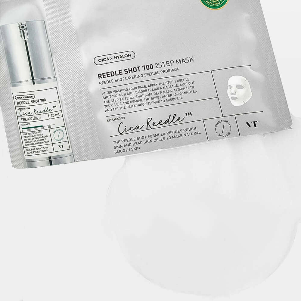 Pastiprinātas iedarbības divu tekstūru maska ar mikroadatām VT Cosmetics Reedle Shot 700 2 Step Mask