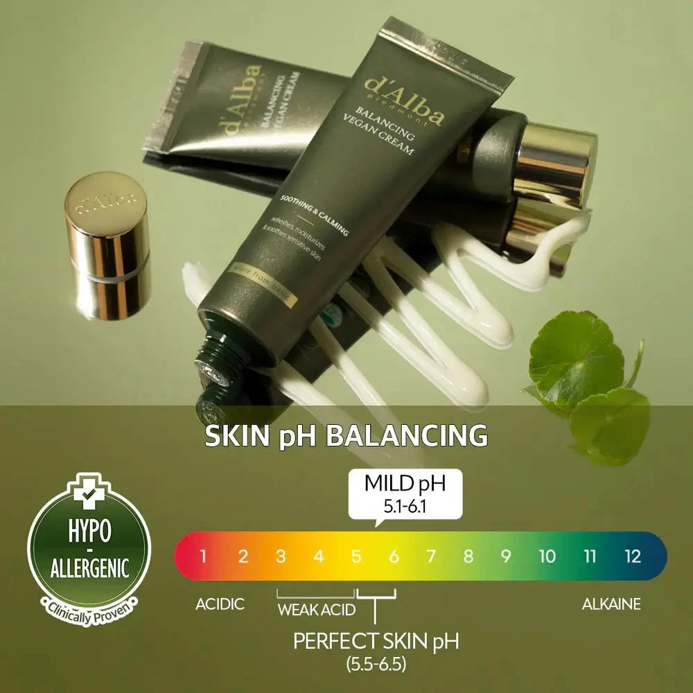 Nomierinošs krēms sejai d'Alba Mild Skin Balancing Vegan Cream