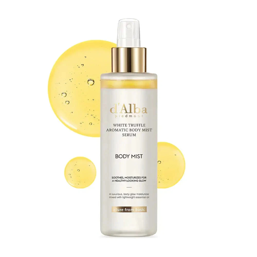 Mirdzošs izsmidzināmais līdzeklis ķermenim ar balto trifeļu ekstraktu d'Alba White Truffle Body Glow Spray Serum