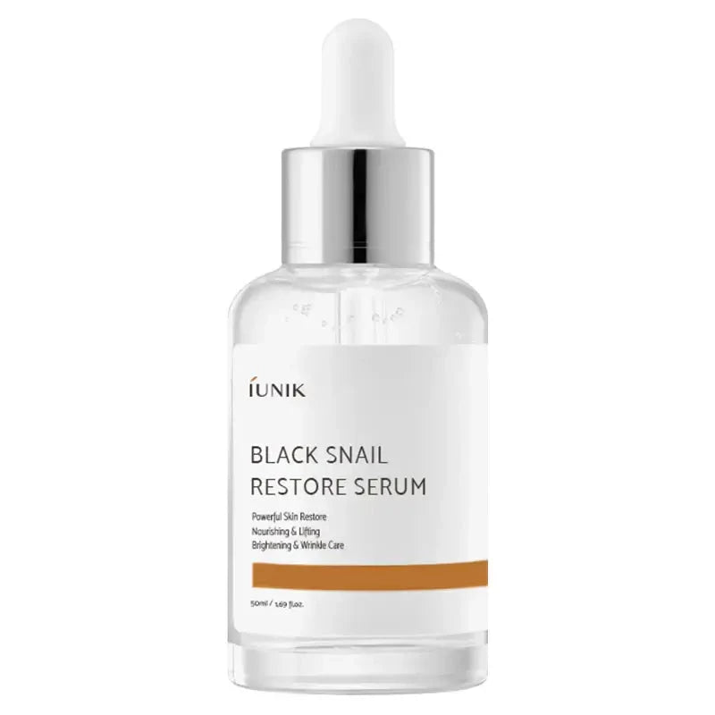 Serums ar melnā gliemeža mucīnu ādas atjaunošanai iUnik Black Snail Restore Serum