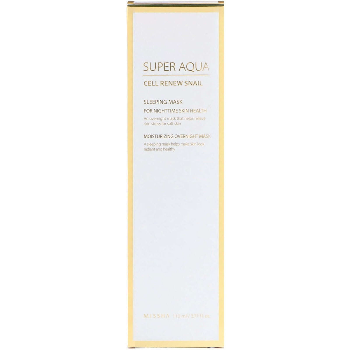 Atjaunojoša nakts sejas maska Missha Super Aqua Cell Renew Snail Sleeping Beauty Mask
