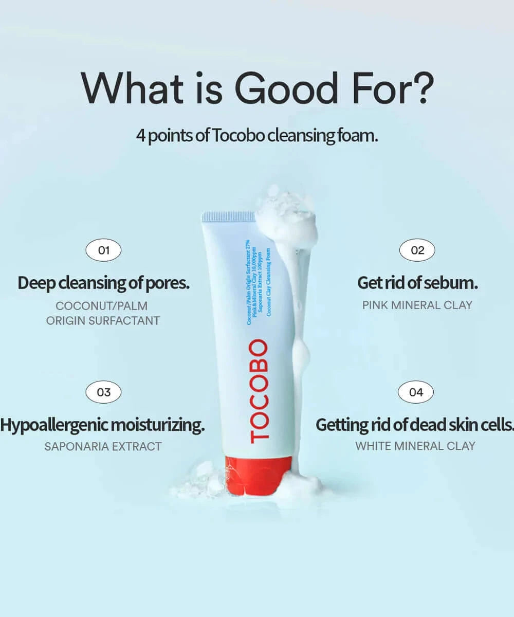 Attīrošas putiņas ar māliem Tocobo Coconut Clay Cleansing Foam