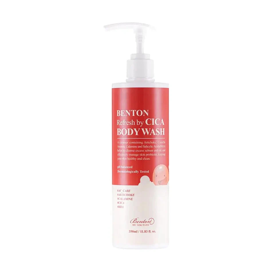 Nomierinoša dušas želeja ķermeņa ādai ar akni Benton A-Cica Body Wash