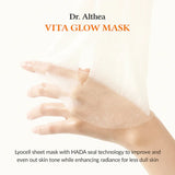Vitamīniem bagāta auduma maska mirdzuma piešķiršanai ādai Dr. Althea Vita Glow Mask