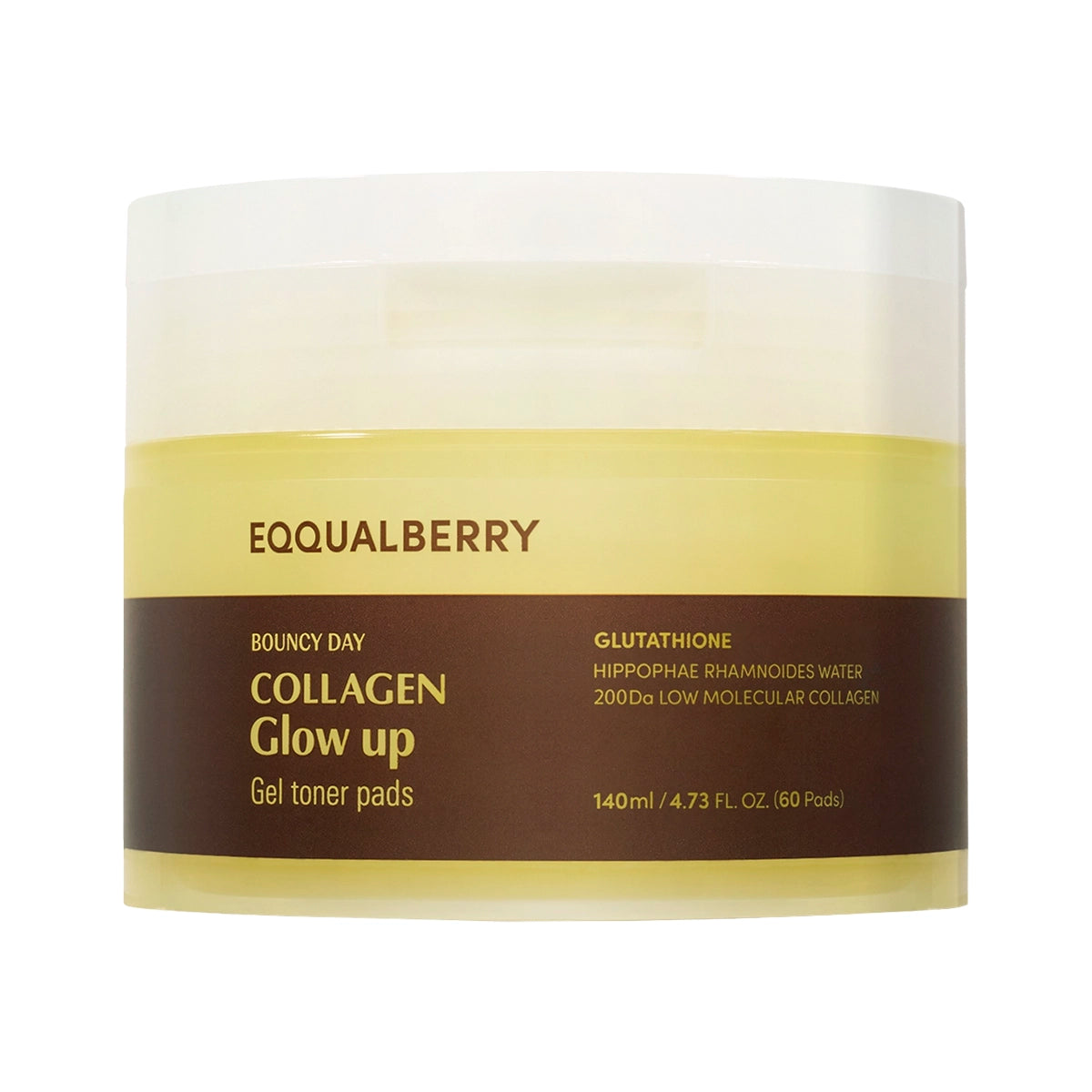 EQQUALBERRY Collagen Glow Up Gel Toner Pad