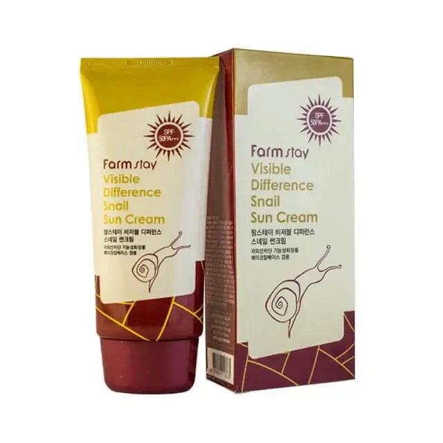 Saules aizsargkrēms ar gliemežu mucīnu FarmStay La Ferme Visible Difference Snail Sun Cream SPF 50