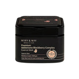 Antioksidanta masku komplekts ar idebenonu Mary&May Premium Idebenone Blackberry Complex Essence Mask