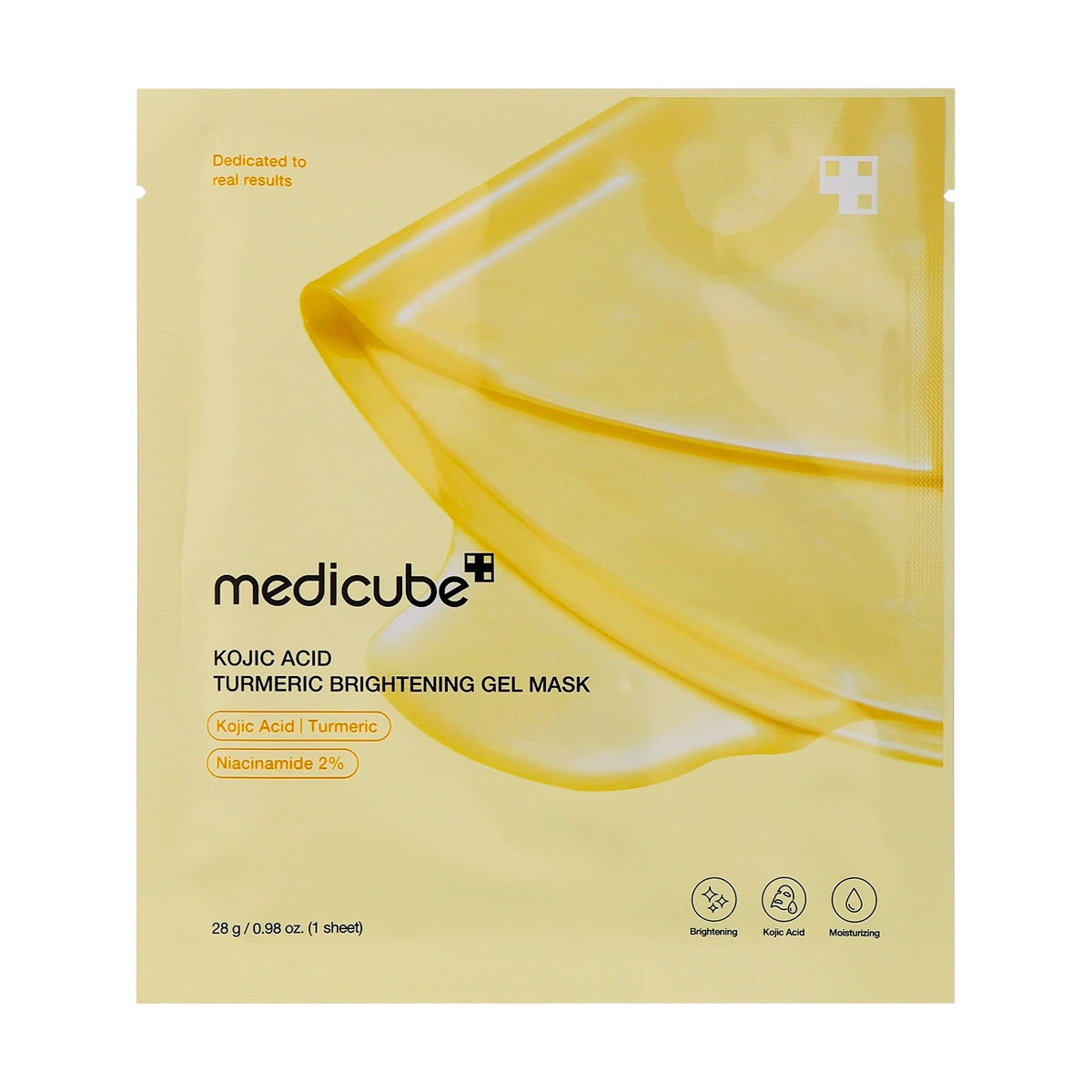Mirdzumu piešķiroša hidrogēla maska ar kurkumu Medicube Kojic Acid Turmeric Brightening Gel Mask