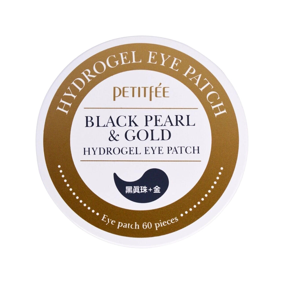 Hidrogela spilventiņi ādai zem acīm ar melnajām pērlēm Petitfee Black Pearl & Gold Hydrogel Eye Patch