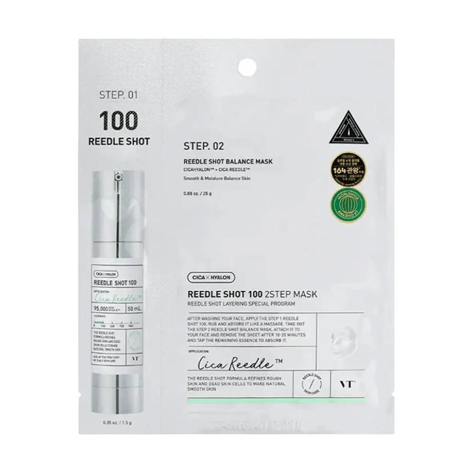 Divu tekstūru maska ar mikroadatām VT Cosmetics Reedle Shot 100 2 Step Mask