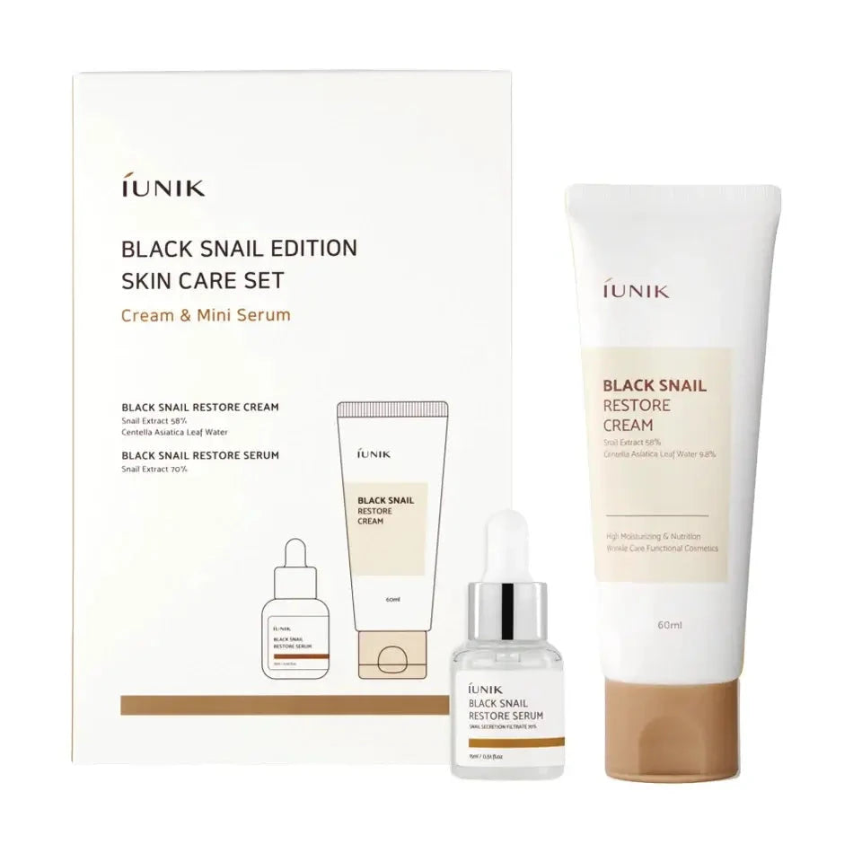 Produktu komplekts ādas atjaunošanai ar melno gliemežu mucīnu iUNIK Black Snail Edition Skin Care Set