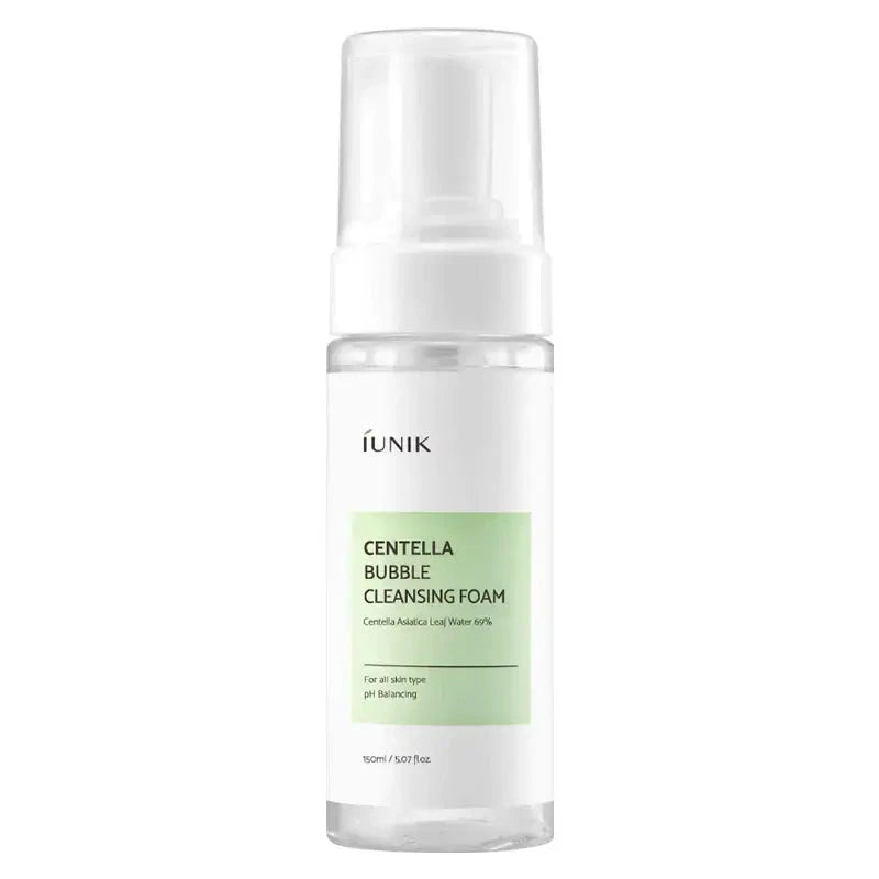 Maigas putiņas sejas mazgāšanai ar Āzijas centellu iUnik Centella Bubble Cleansing Foam