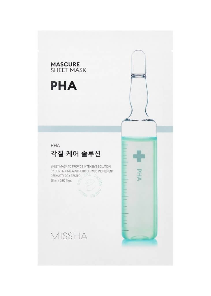Pīlinga sejas audu maska MISSHA Mascure Peeling Solution Sheet Mask PHA