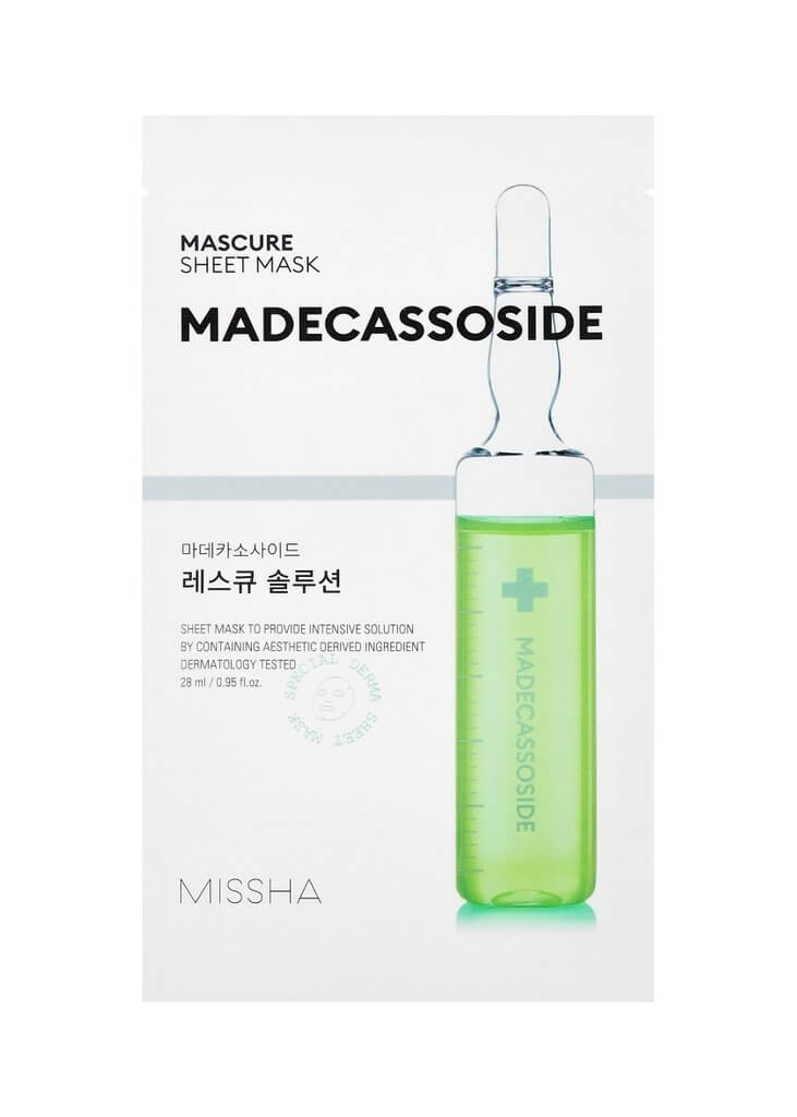 Atjaunojoša auduma maska MISSHA Mascure Rescue Madecassoside Sheet Mask